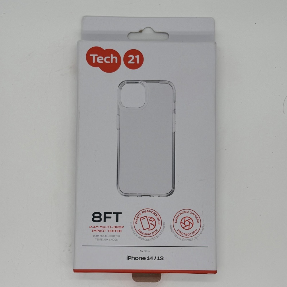 Tech21 Phone Case Clear 8' Drop Protection Lightweight For Apple iPhone 13 & 14